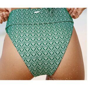 Berlook Green Geometric Textured Cut Out Bikini Top & High Waisted Bottom Size S